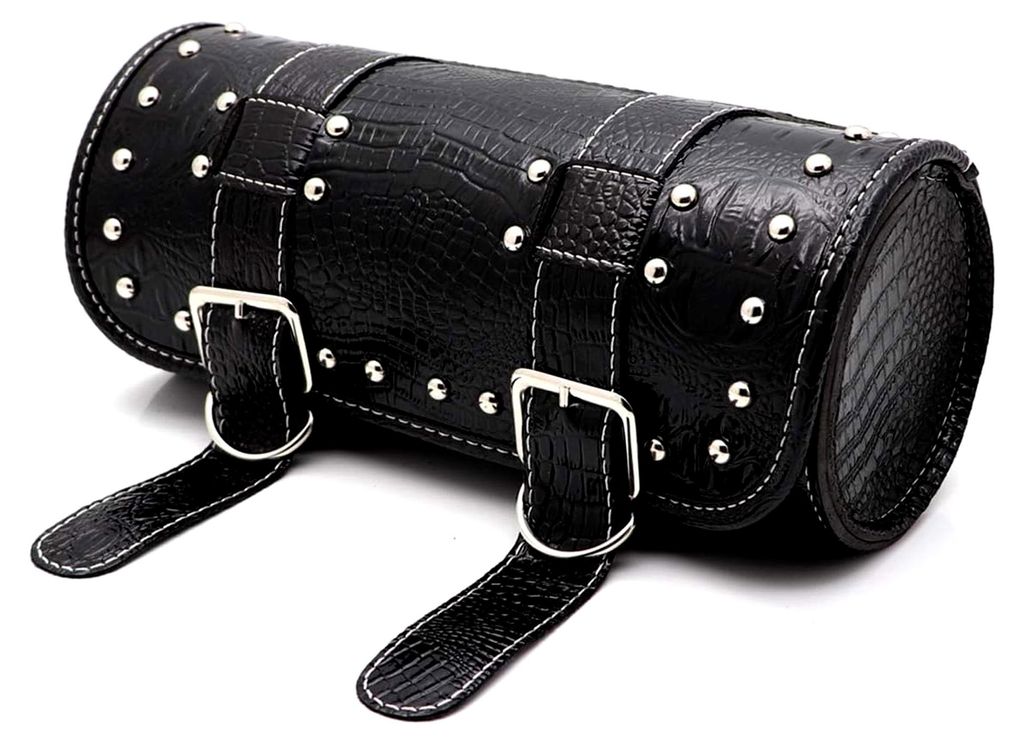 Motorrad Satteltasche aus Kunstleder, universelle Werkzeugrolle, wasserdichte Werkzeugtasche mit Befestigungsgurt