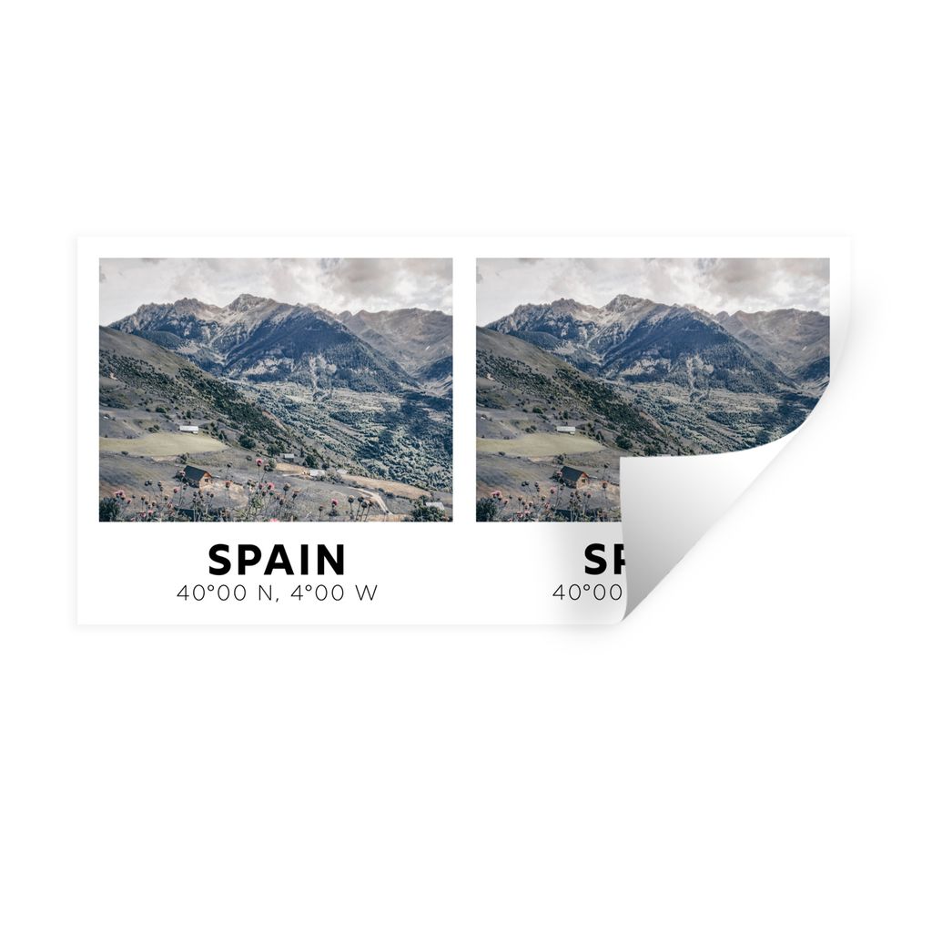 MuchoWow Wandtattoo Wandsticker Wandaufkleber Spanien - Grün - Natur 120x60 cm Selbstklebend und Repositionierbar - Sticker - Dekorfolie