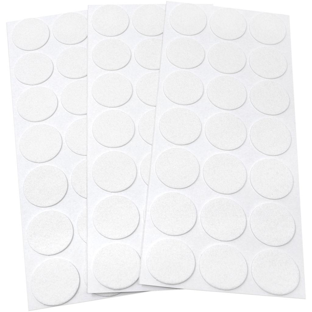 Adsamm | 63 x Filzgleiter | Ø 30 mm | Weiß | rund | 1.5 mm dünne selbstklebende Filz-Möbelgleiter in