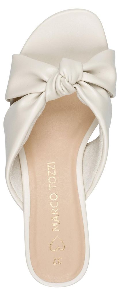 MARCO TOZZI Damen Pantolette Knoten Queenie 2-27202-46, Größe:39 EU, Farbe:Beige
