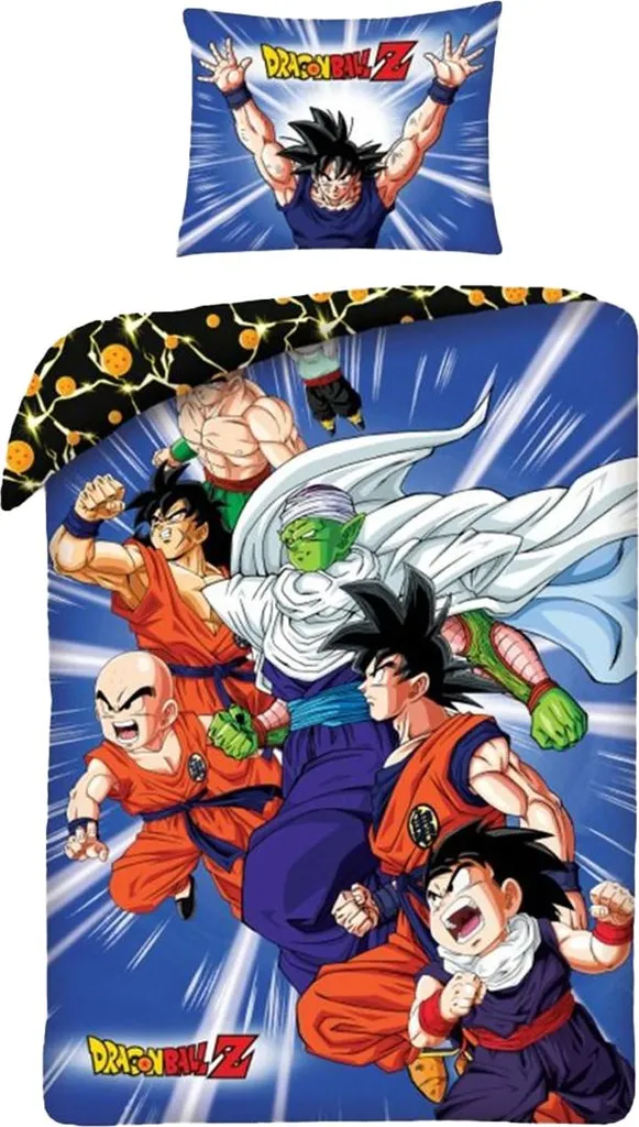 Parure de lit Dragon Ball Z Saiyan réversible AG3946 lit simple Coloré