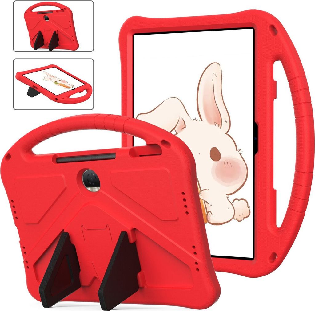 Kinder Hülle für Honor Pad 9 12.1", Eva Leichte Stoßfeste Ständer, Kids Griff Schutzhülle Rot