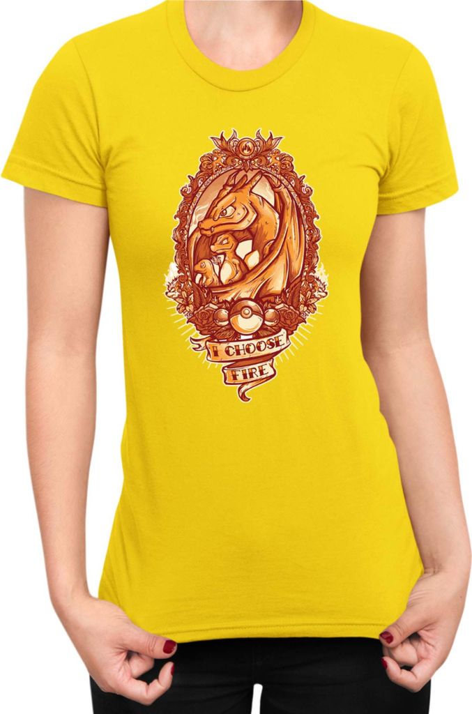 Damen T-Shirt Japan Manga Anime Comics Pokemon 027, Lady M / Gelb