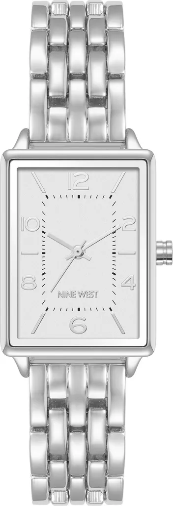 Montre carrée Nine West NW/3307SVSV argentée élégante pour femme