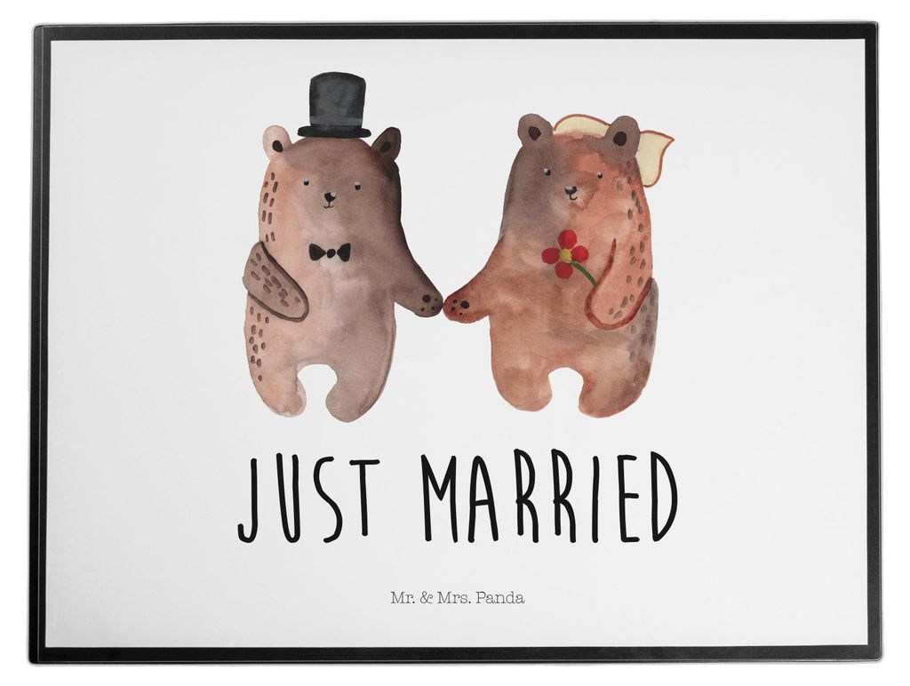 Mr. & Mrs. Panda schreibtischunterlage Bär Heirat - Weiß - Geschenk, Teddy, Tischschoner, Verheiratet Heirate Hochzeit Hochzeitsgeschenk Hochzeit...