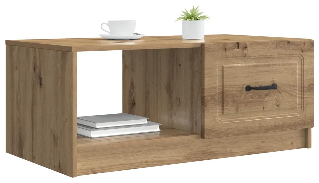 Table basse gain de temps pour salon ordonné en chêne Artisan - 2
