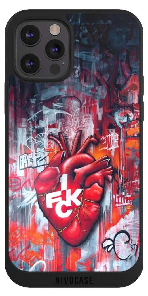 NIVOCASE Handyhülle für Apple iPhone 12 Pro Max Hülle NIVOpure Case Schwarz 1. FC Kaiserslautern 1. FCK Herz