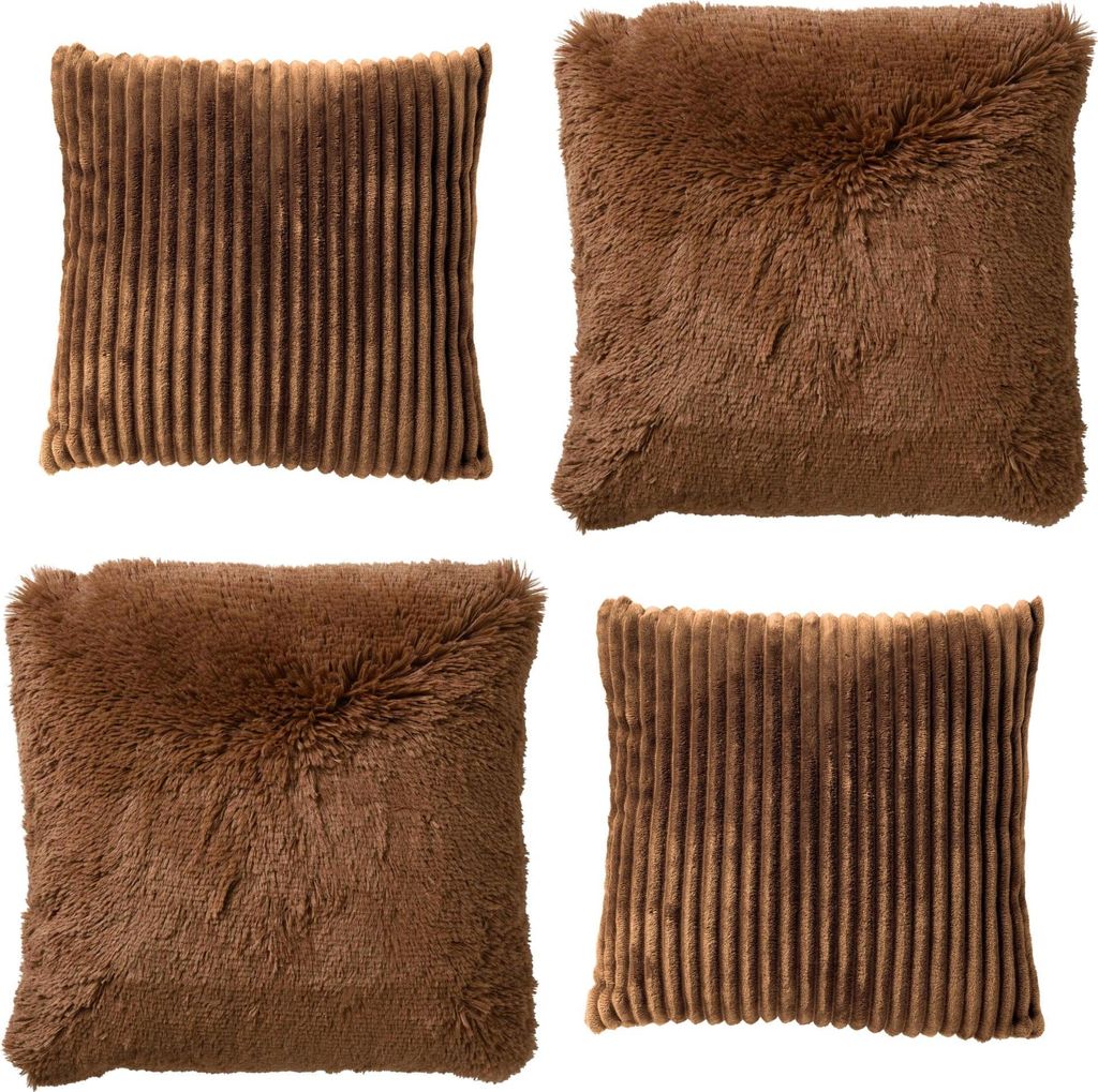 Dutch Decor Dekokissen-Set Cosy Layers 45x45 cm Braun