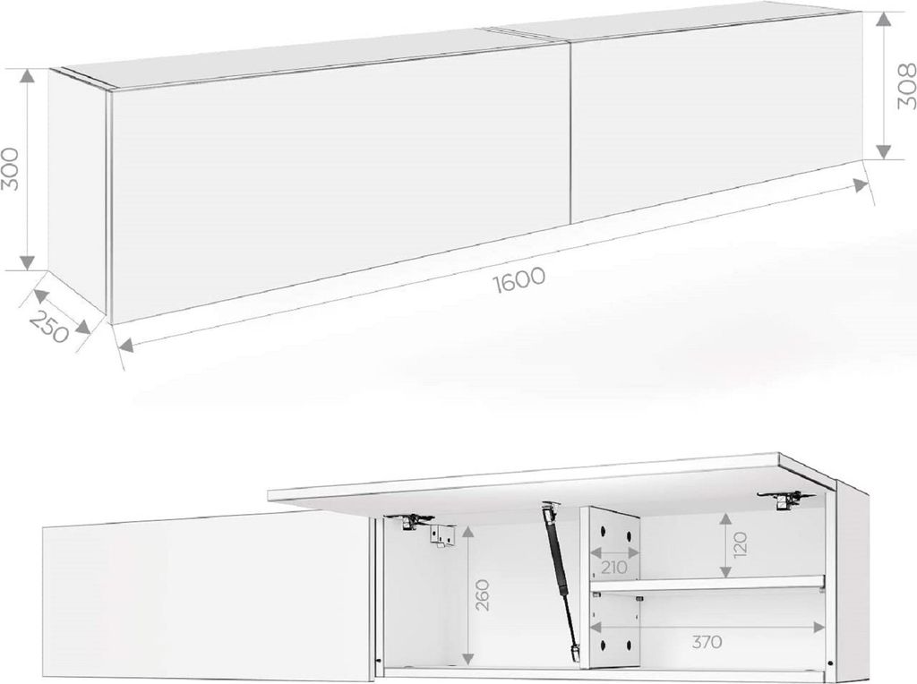 PLATAN ROOM Badschrank Hängeschrank 160 (2x80) x 30 x 25cm Produktbild 3