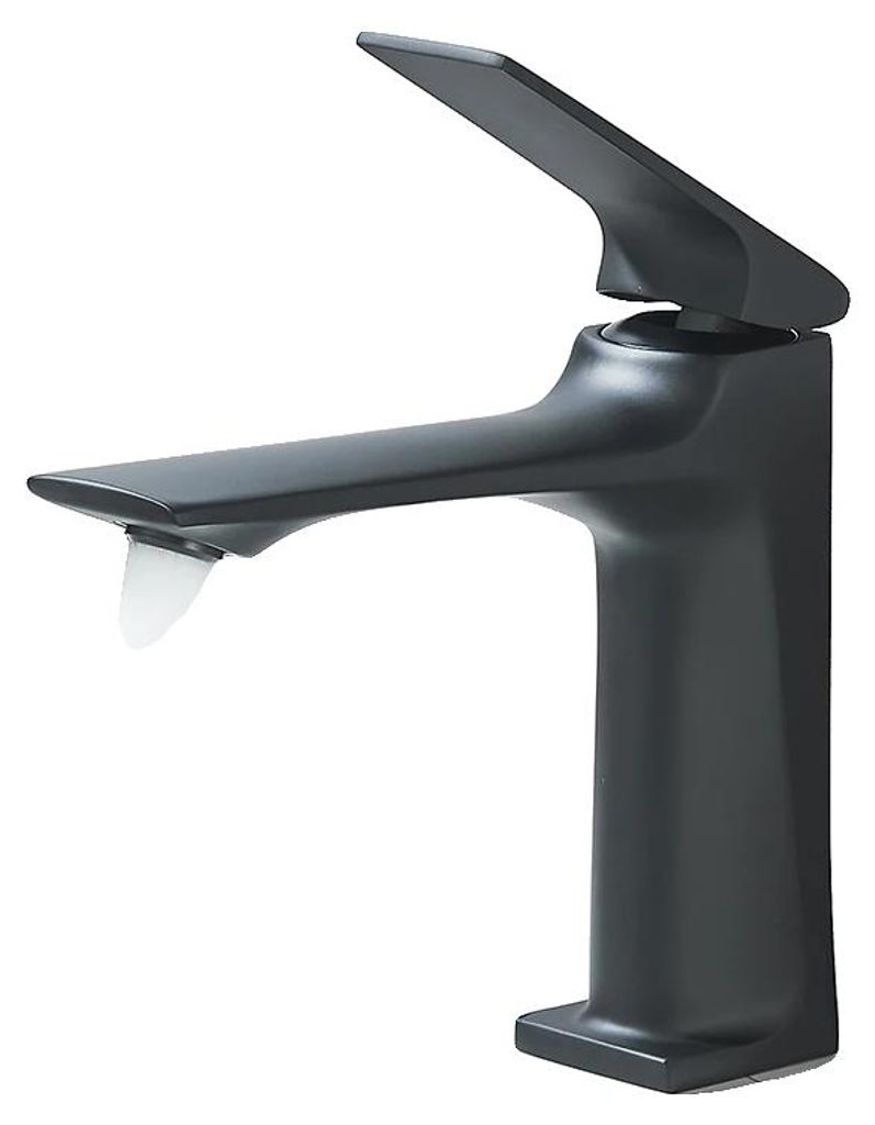 Waschtischarmatur, zeitgenössisches Design, einfache Installation, Matte Schwarz A