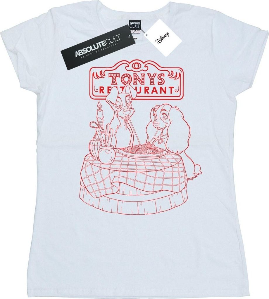 Disney - "Lady And The Tramp That's Amore" T-Shirt für Damen BI16159 (M) (Weiß)
