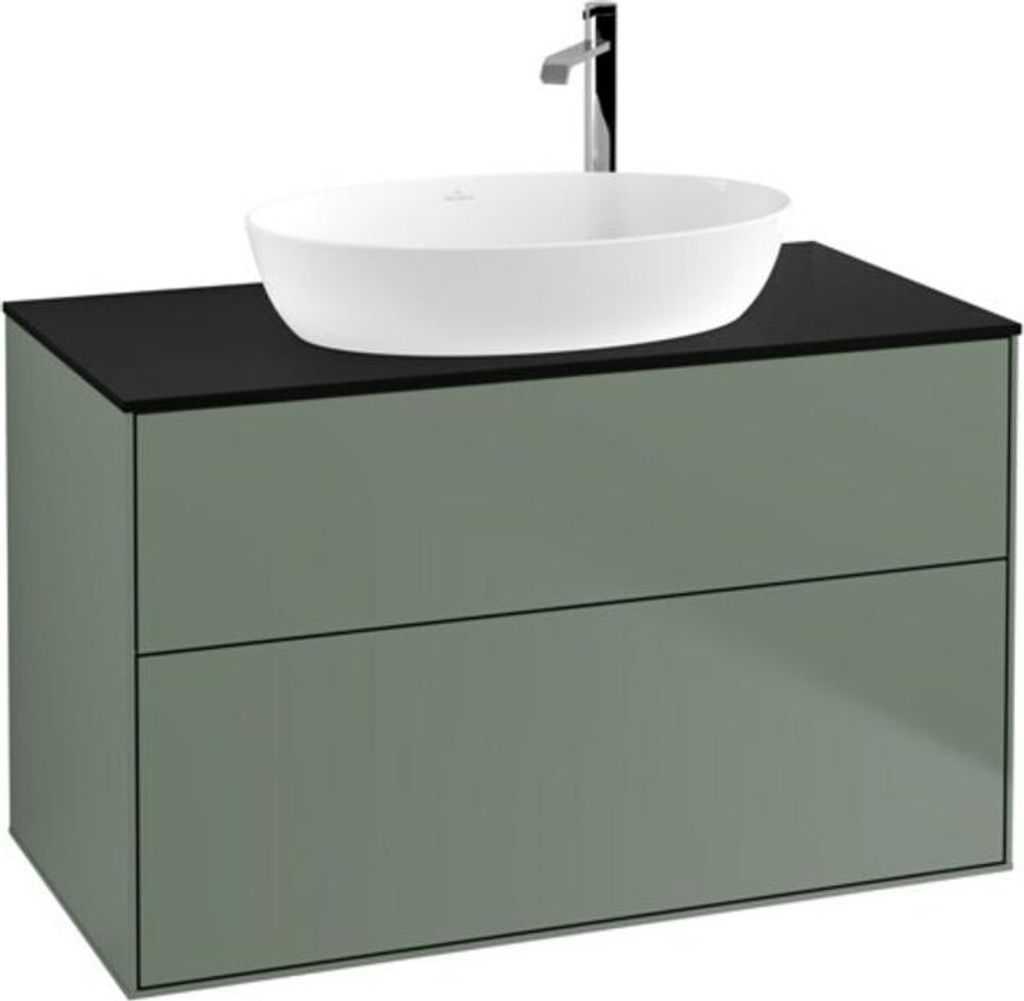 V&B Waschtischunterschrank Finion 100x60,3cm, Abd.-Pl. bla m, Oli. m Lac