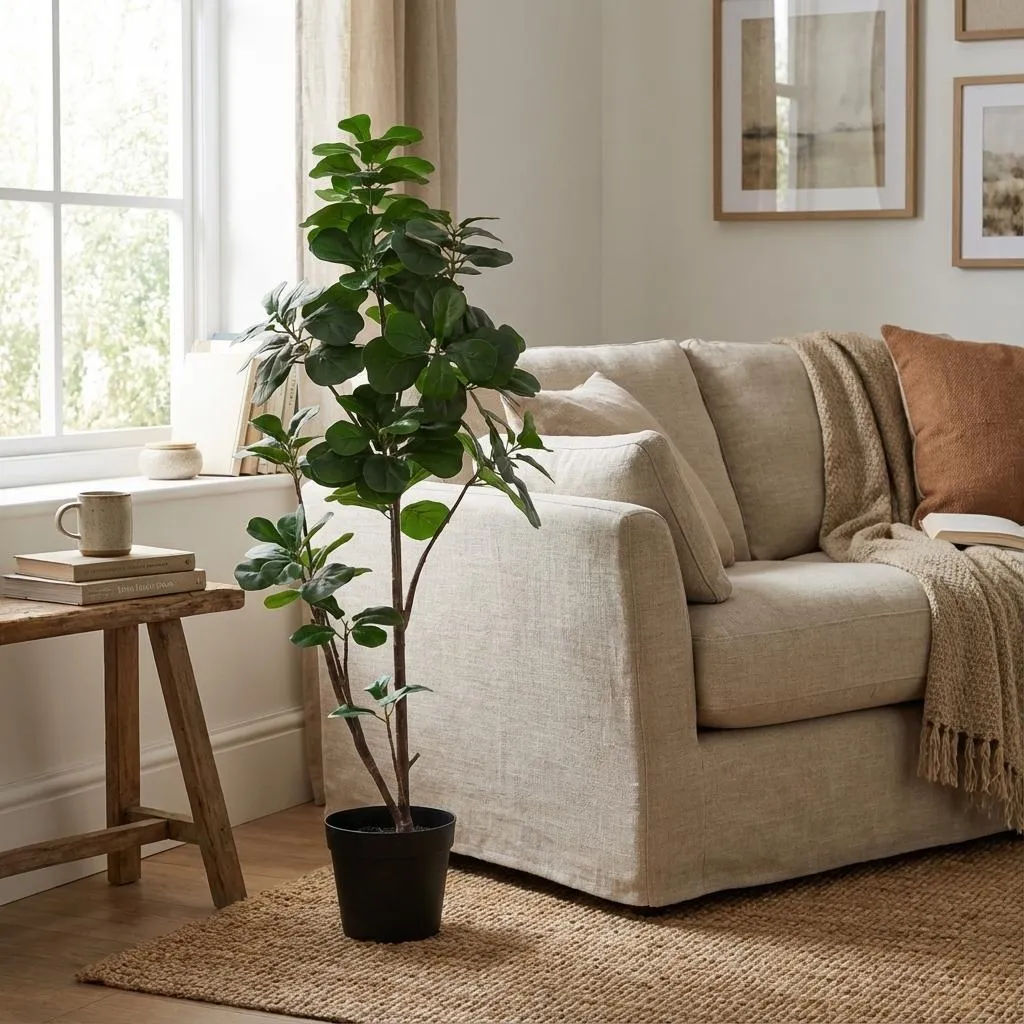 Ficus Lyrata artificiel 150 cm - La solution sans entretien pour déco
