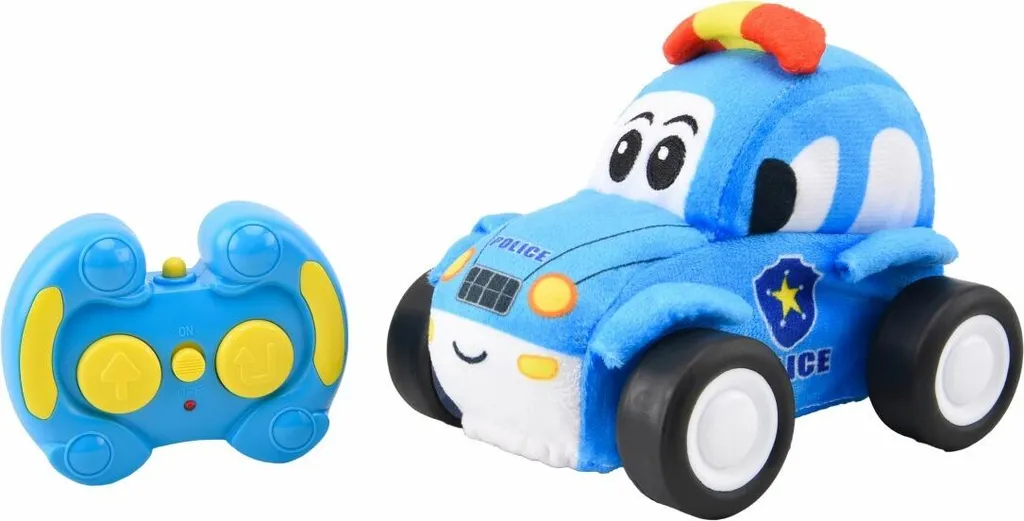 Première voiture télécommandée bébé police en peluche 2.4 Ghz R/C