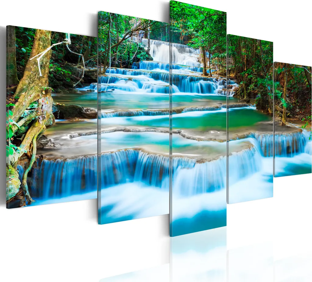 Offerta Quadro Gigante 225x112,5 Cascata Blu TNT - Arredo Thailandia - 2