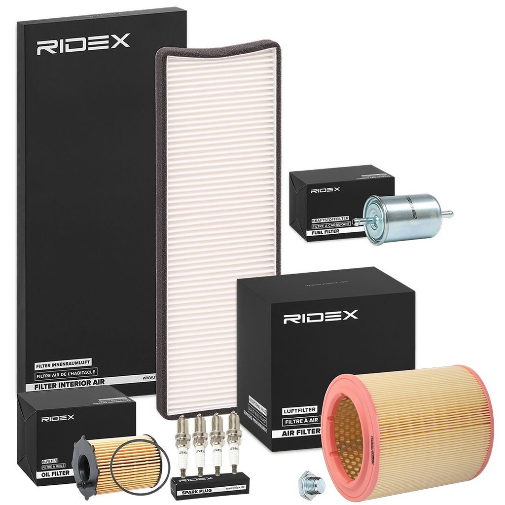 RIDEX Inspektionspaket Filterset passend für PEUGEOT 306 Schrägheck (7A, 7C, N3, N5) 306 Cabriolet (7D, N3, N5) 306 Break (7E, N3, N5) 306