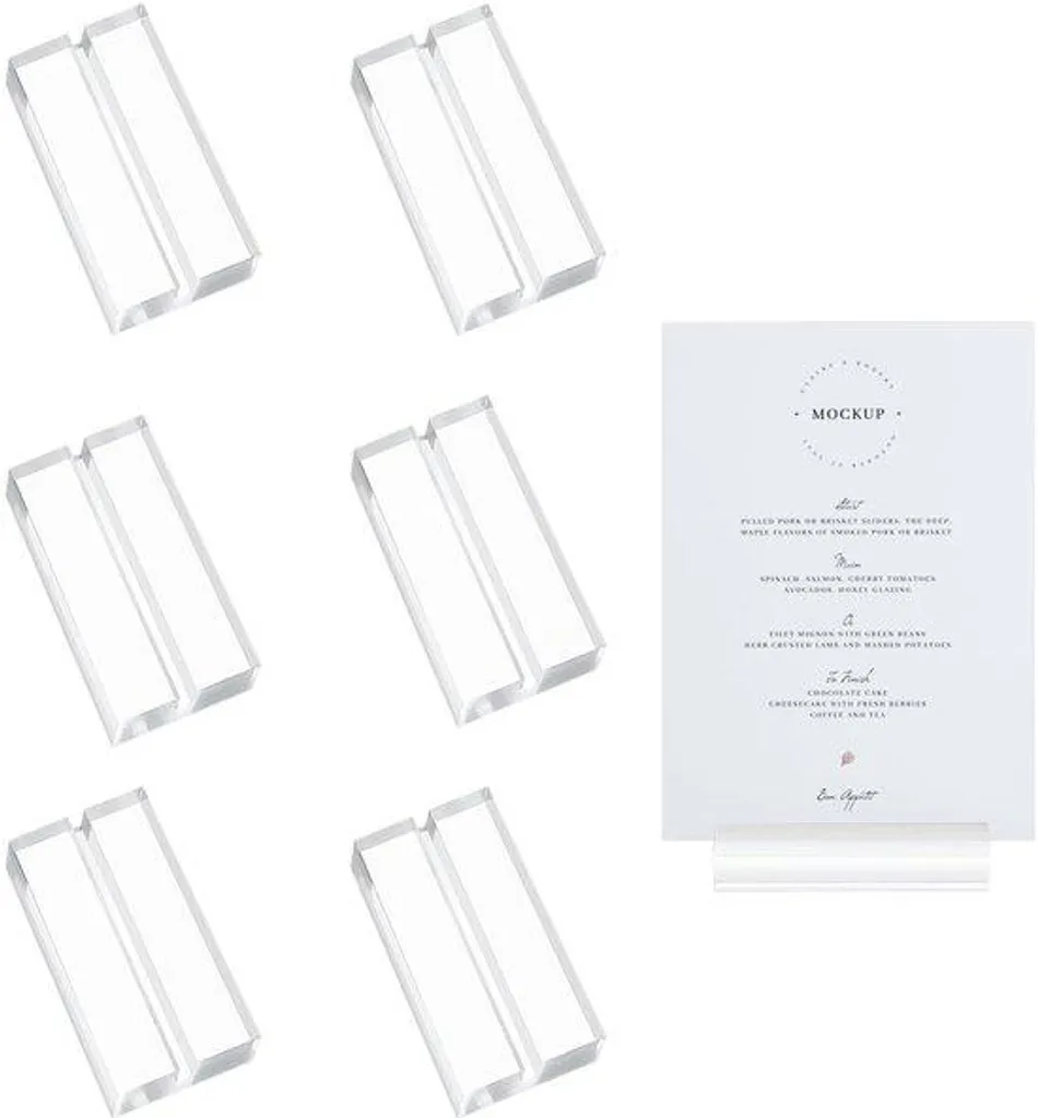 Porte-menu bois 10cm pack de 6, socles stables pour réception et mariage