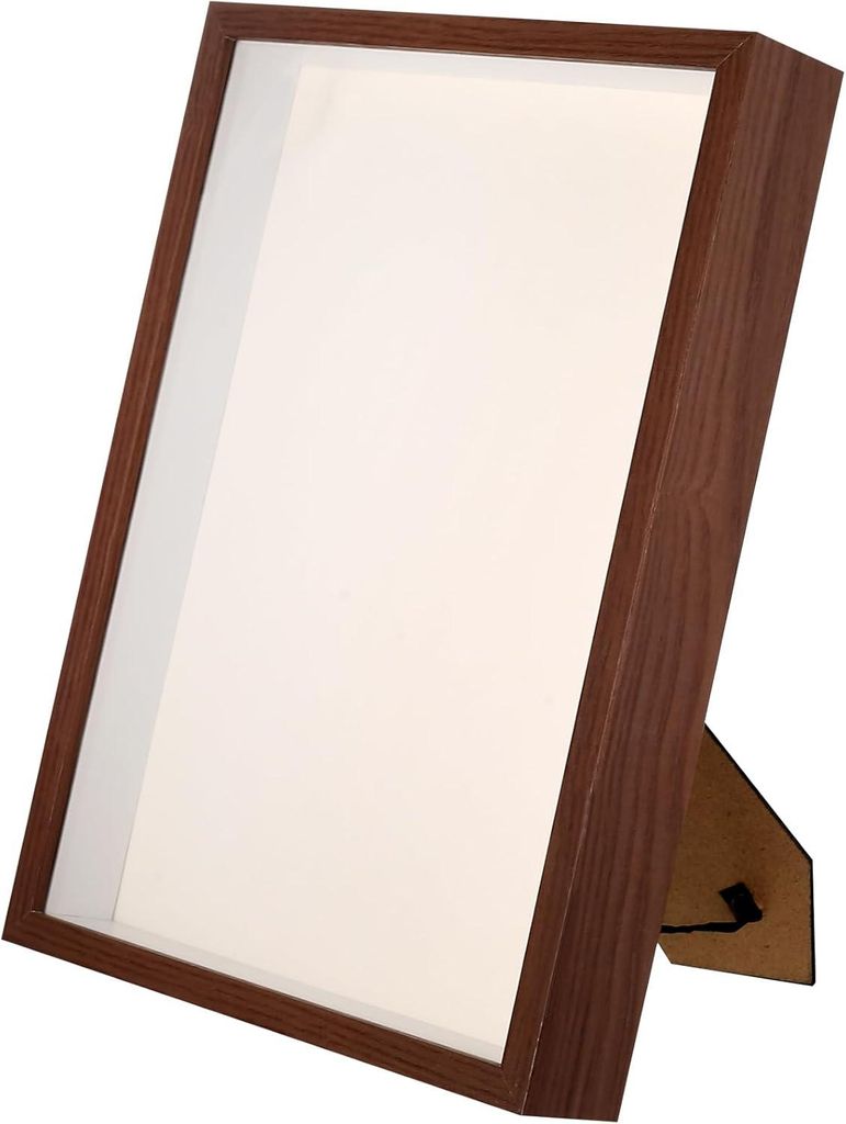3D Bilderrahmen 21x29.7 cm, Tiefe 3.5 cm, braunes MDF, für Produktbild 