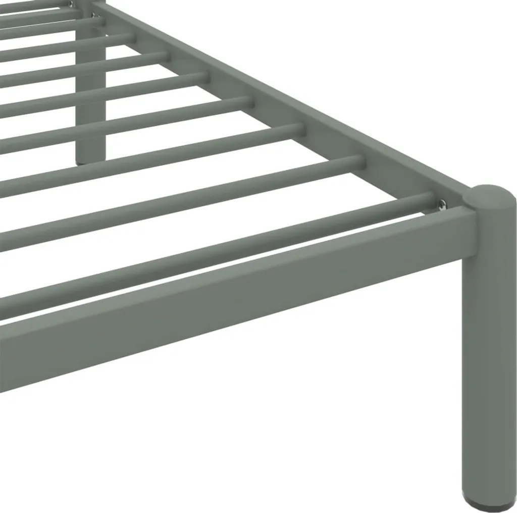vidaXL Cadre de lit Gris Métal 200x200 cm - Structure de lit robuste