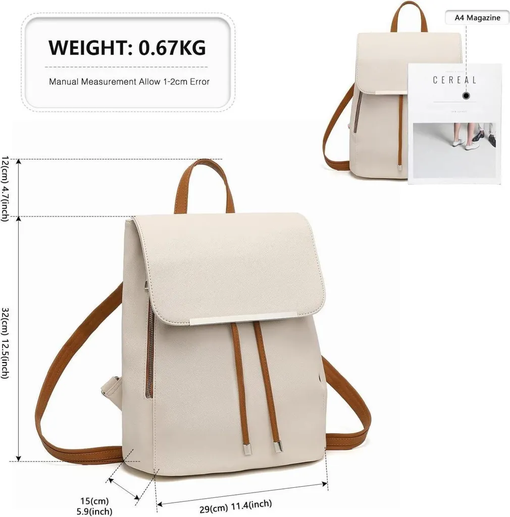 Petit sac à dos femme étanche noir anti-pluie en cuir synthétique souple