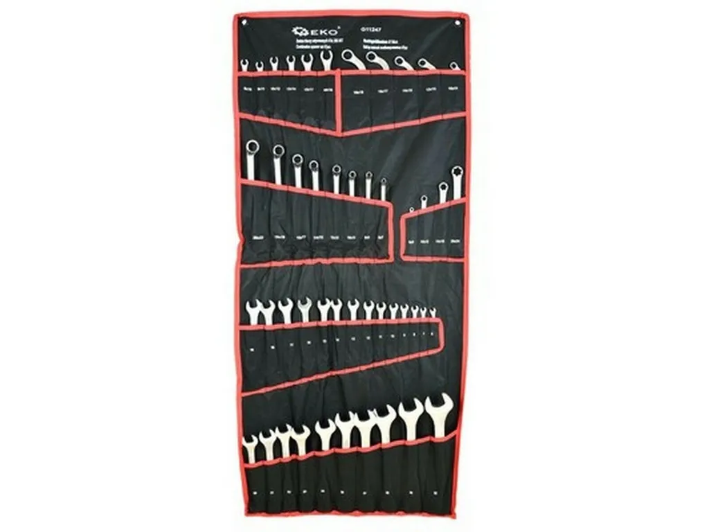 Coffret 47 clés en acier CrV GEKO G11247 avec clés Torx et demi-ouvertes