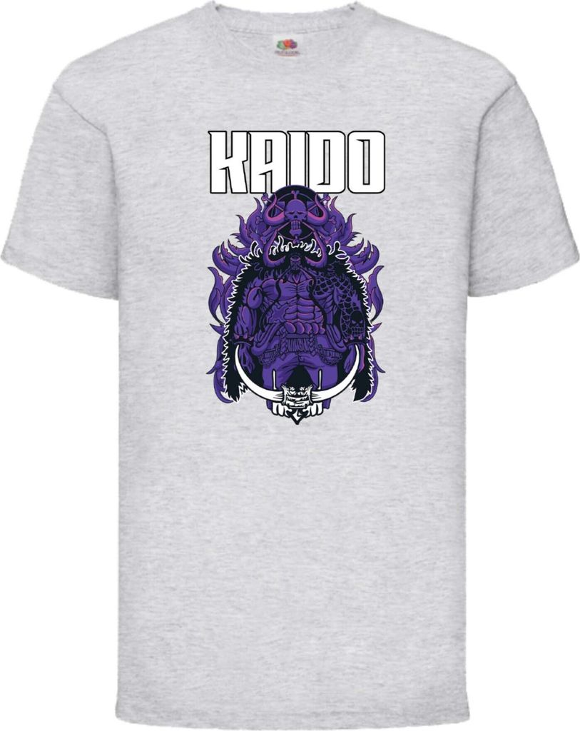 Kinder T-Shirt One Manga Piece Anime Kaidou Kaidou, 12-13 Jahr - 152 / Grau