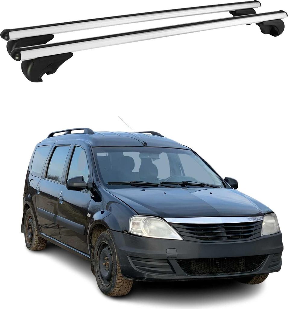 Dachträger Grundtäger für Dacia Logan mk1 2008-2012 FL 75kg Alu Silber 2 tlg