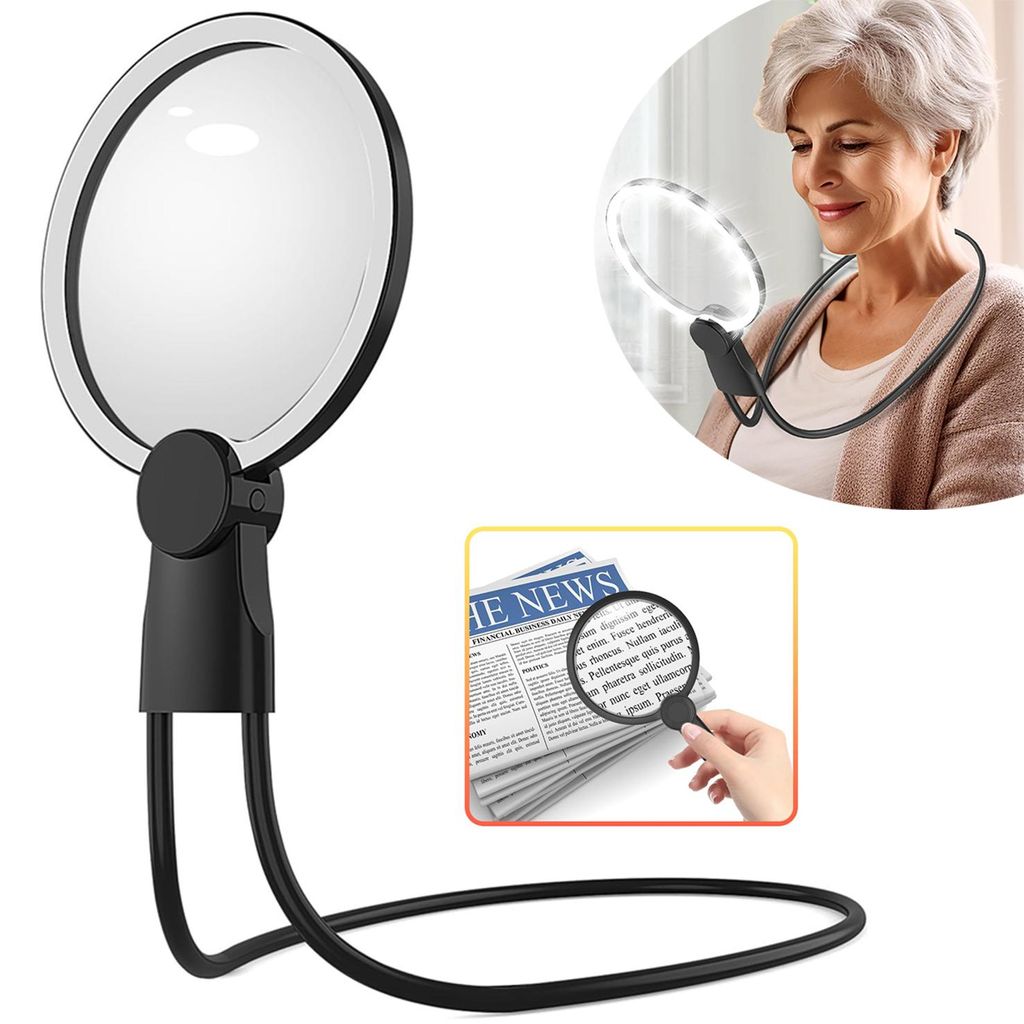 Lupe mit Licht, Leselupe für Senioren, Hände-freie Lupe mit Produktbild 