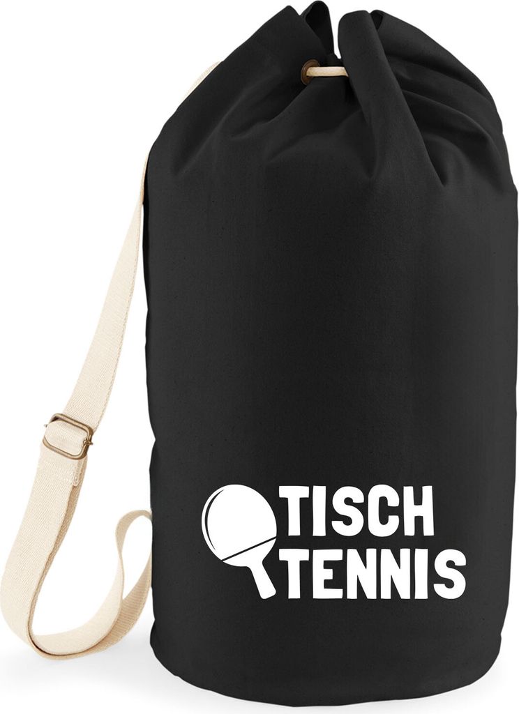 Huuraa Seesack Tischtennis Tischtennisschläger 20 Liter Black Baumwolle Rucksack Geschenkidee