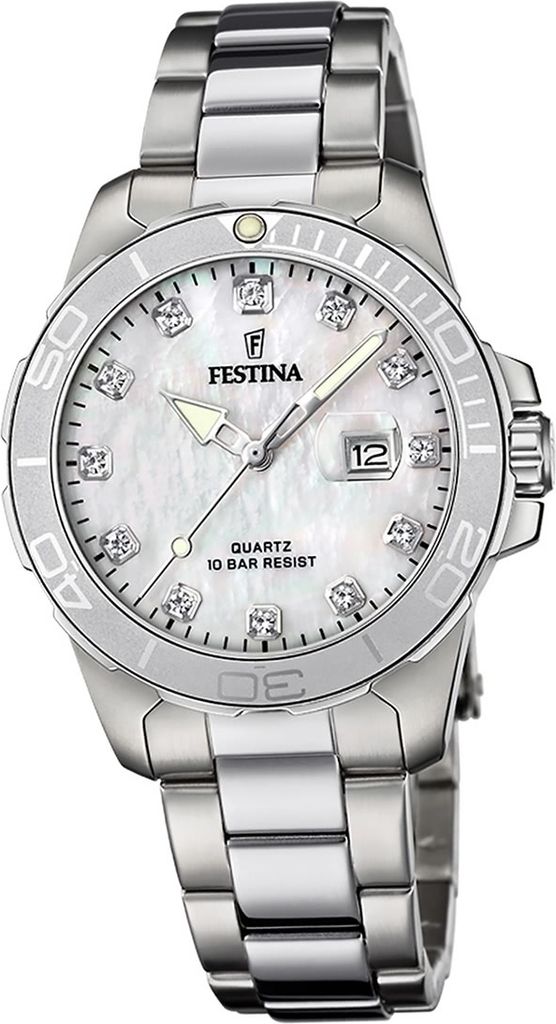 Festina Edelstahl Damen Uhr F20503/1 Armbanduhr silber Produktbild 
