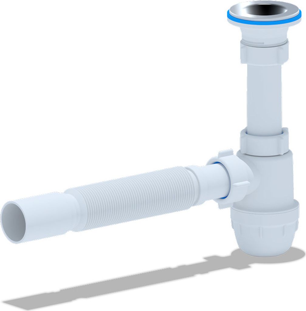 Siphon Flex für Waschtisch/Waschbecken Flaschensiphon Produktbild 