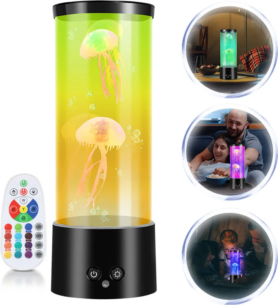 TolleTour LED medusa luci notturne lampada lava RGB lampada d'atmosfera 3 livelli di luminosità artificiale