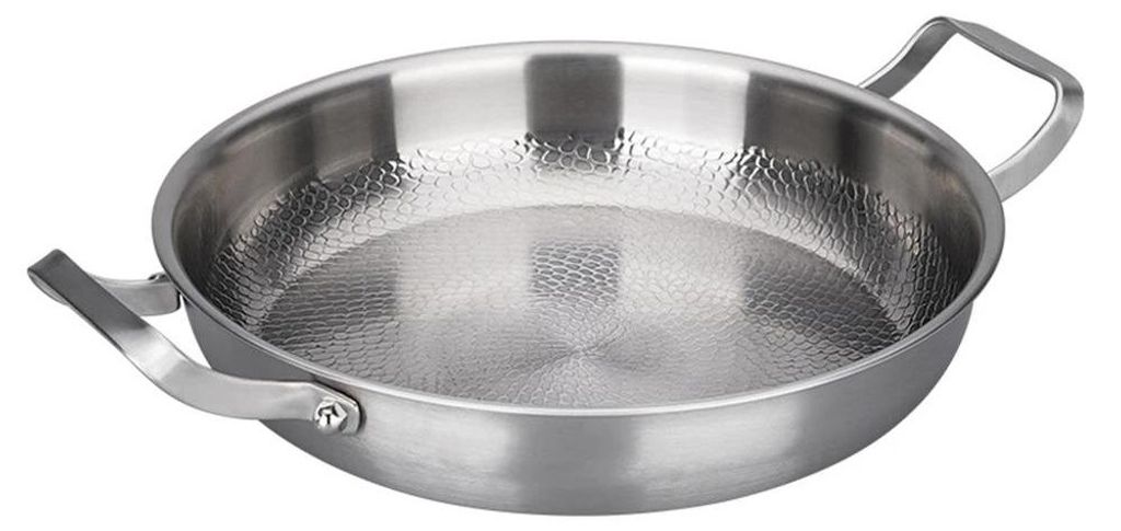 Pánev na smažení – nerezová ocel, dvojitá rukojeť – Obrázek produktu 