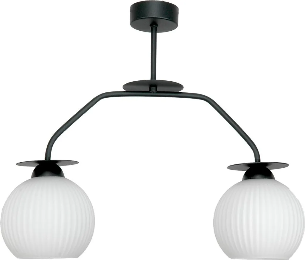 Lampada a Sospensione Fred 15-467 Vetro Bianco e Nero | Design Moderno