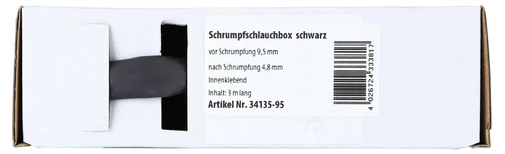 Gaine thermorétractable 9,5 mm noire pour isoler les fils dénudés