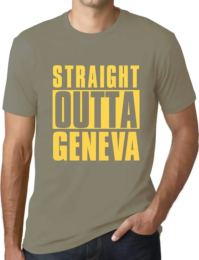 Herren Grafik T-Shirt Direkt aus Genf – Straight Outta Geneva – Öko-Verantwortlich Vintage Jahrgang Kurzarm Lustige Druck Geburtstag Geschenk ...
