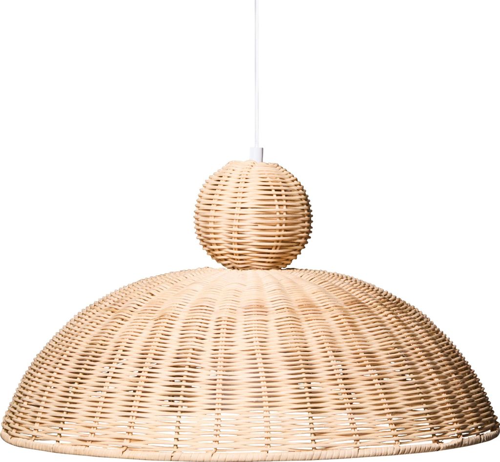 BELIANI Hängelampe Naturfarben Rattan Geflochten Natürlich Boho Style Pendelleuchte Hängeleuchte Esszimmerlampe Wohnzimmerlampe