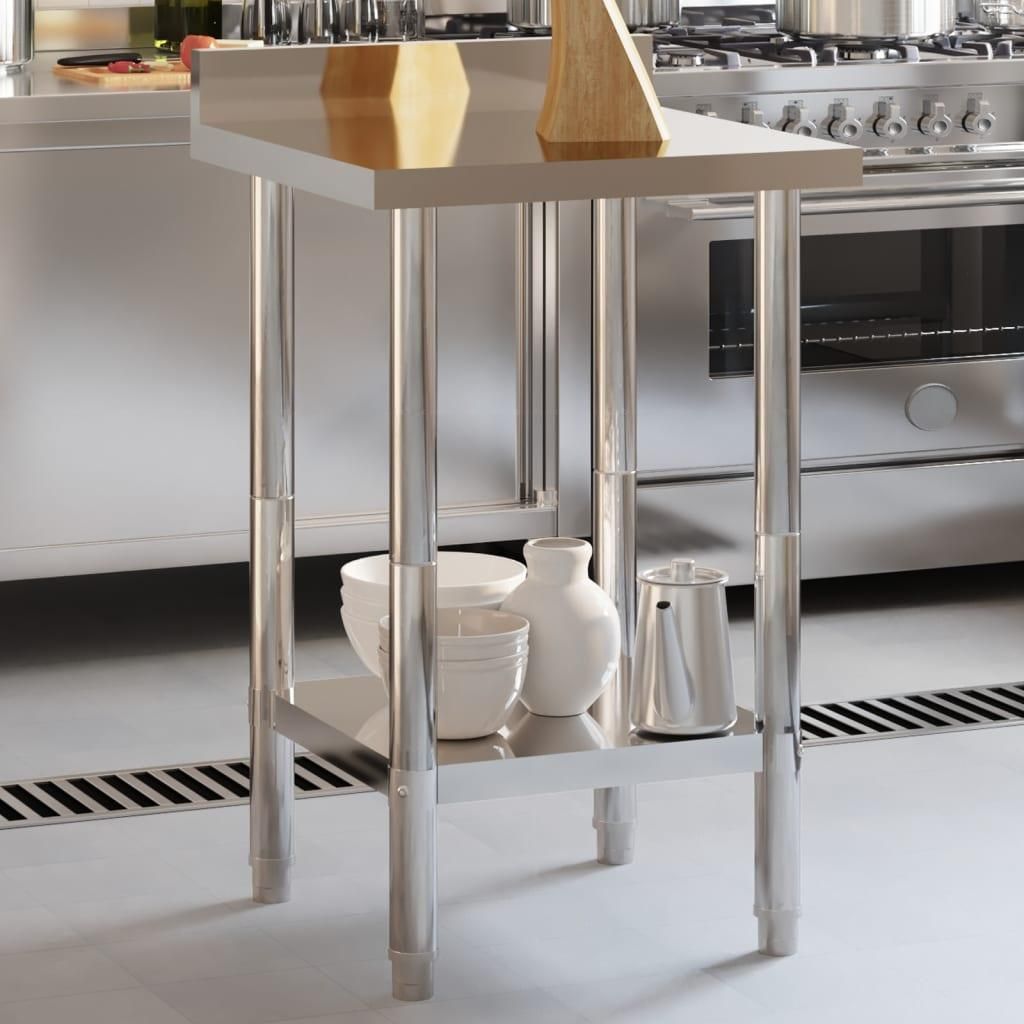 Kuchyňský pracovní stůl přístěnný nerezová ocel 55 x 55 x Obrázek produktu 