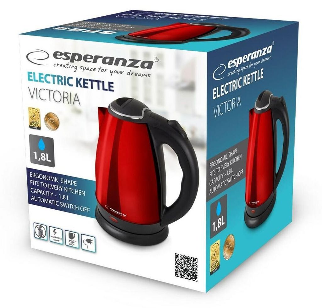 Esperanza Victoria Wasserkocher 18 L Rot Ekk113R Produktbild 