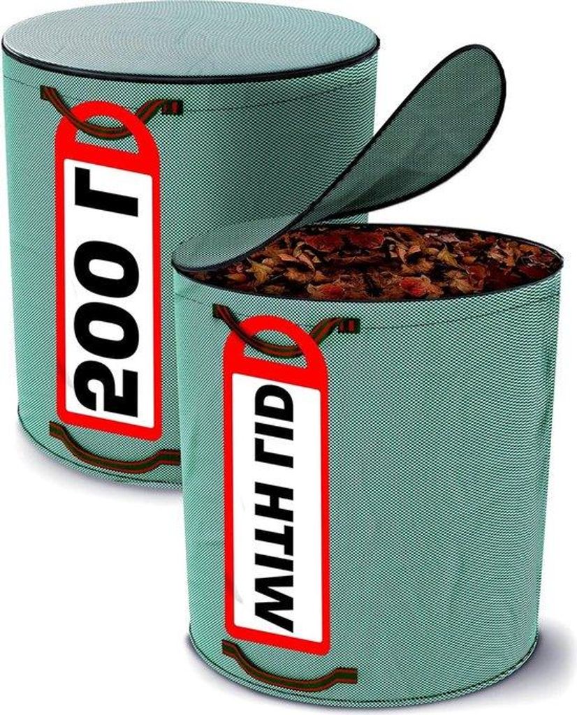 Große Opvouwbare Müllsäcke mit Reißverschluss 500L - XXL Größe - Stabile Handgriffe - Herstellbar - Polypropylen - Stabile .
