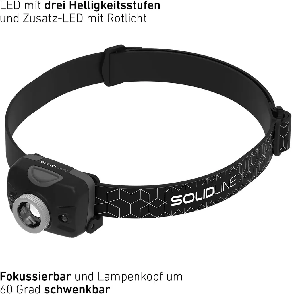 Lampe Frontale LED Solidline SH2 - Éclairage de Travail et Randonnée