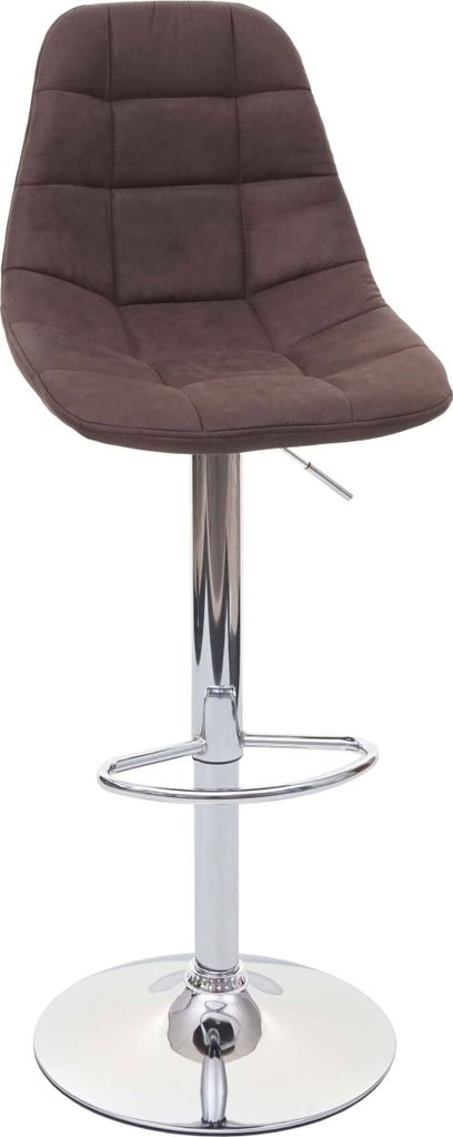 Barhocker MCW-A67, Barstuhl Tresenhocker vintage dunkelbraun Stoff/Textil, Fuß chrom