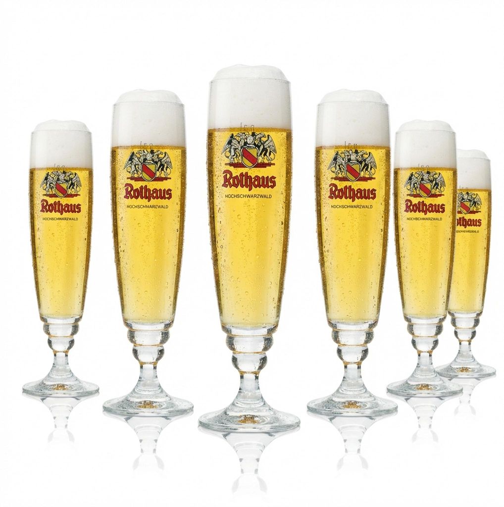 6x Rothaus Bierglas 0,3l edles Pokalglas Pilstulpe Gläser Produktbild 