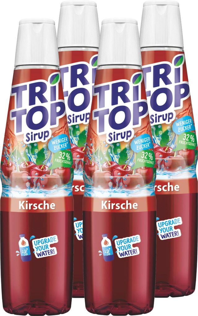 Tri Top Getränke-Sirup Kirsche 600ml - wenig Zucker & kalorienarm (4er Pack)