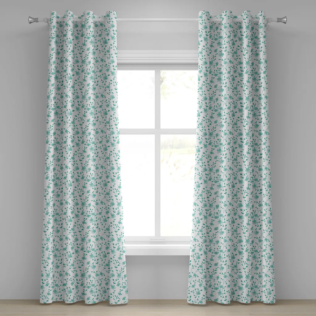 Tende Floreali Azzurro e Verde Acqua Abakuhaus - Relax e Natura