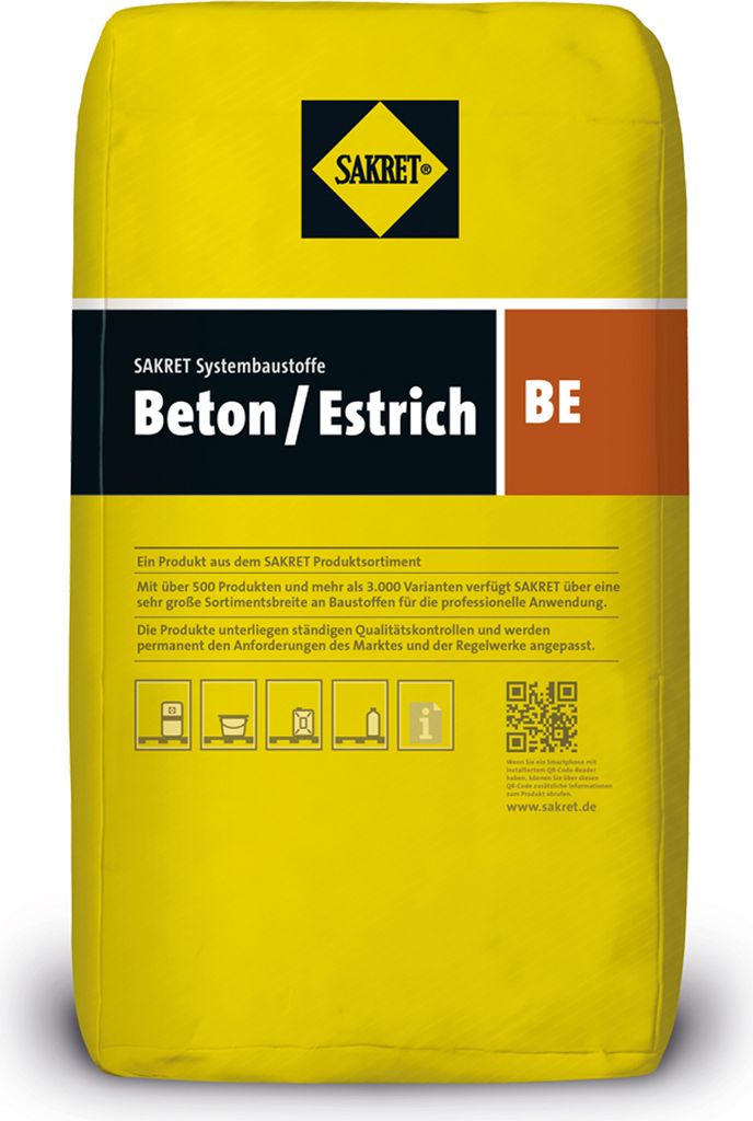 SAKRET Beton-Estrich BE Extrafein C25/30 0-4mm grau 30kg Produktbild 
