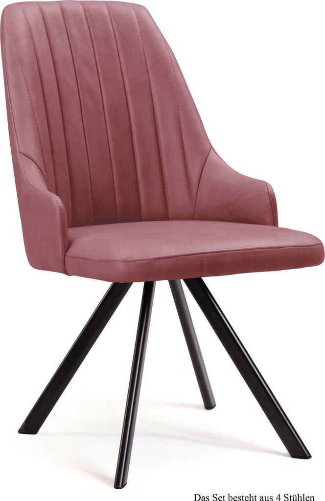 Esszimmerstuhl (4er-Set) Deina 52x91x60 Schwarz/Rosewood