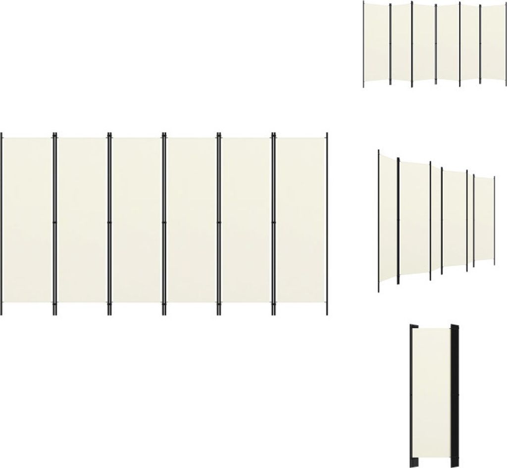 vidaXL 6 pezzi divisori per ambienti bianco crema 300x180 Immagine del prodotto 