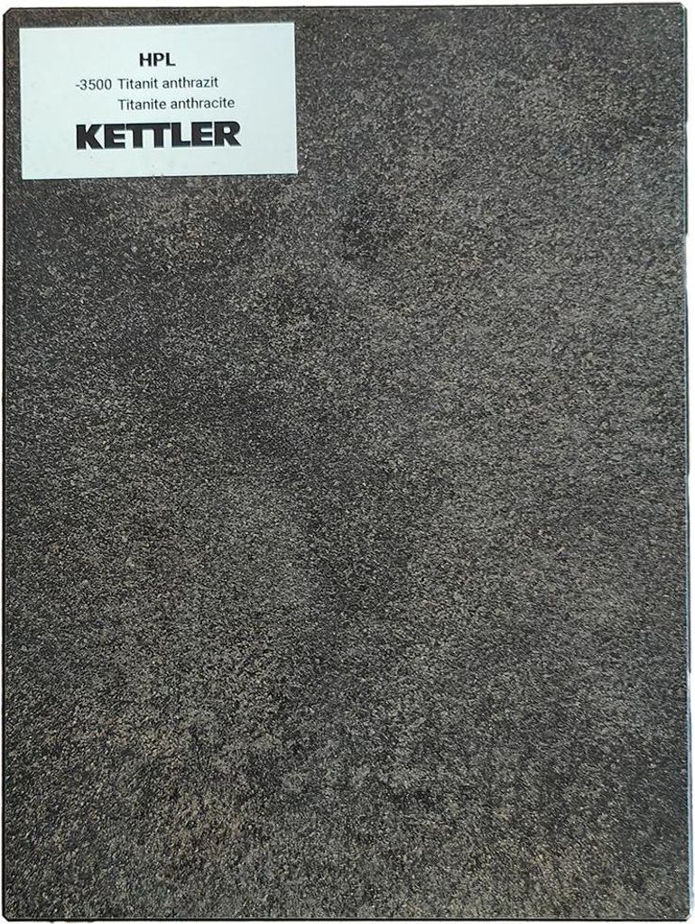 HPL Tischplatte 160cm x 95cm x 1,3cm, Titanit anthrazit, Wing Profil