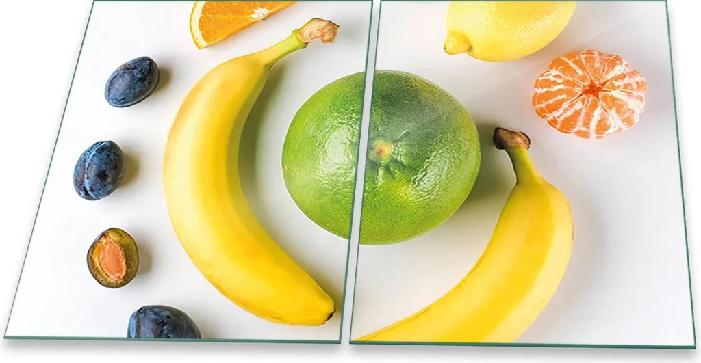 Copri Piano Cottura Induzione Vetro 2 Pezzi 40x52 Giallo Frutta
